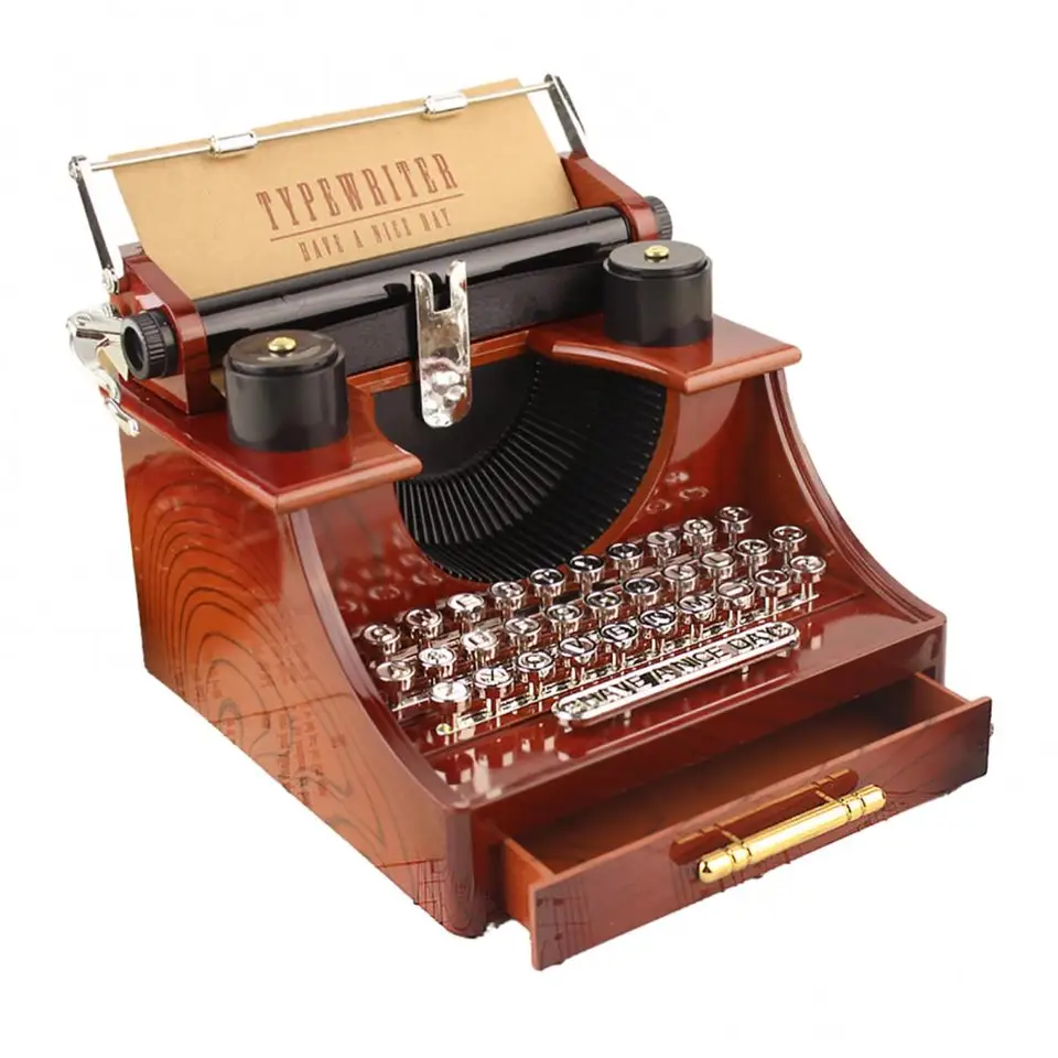 Horúci predaj ！！！ Nový príchod Kreatívny retro písací stroj hudobná skrinka Desktop Domov Office Decor Detská hračka darček veľkoobchod Dropshipping