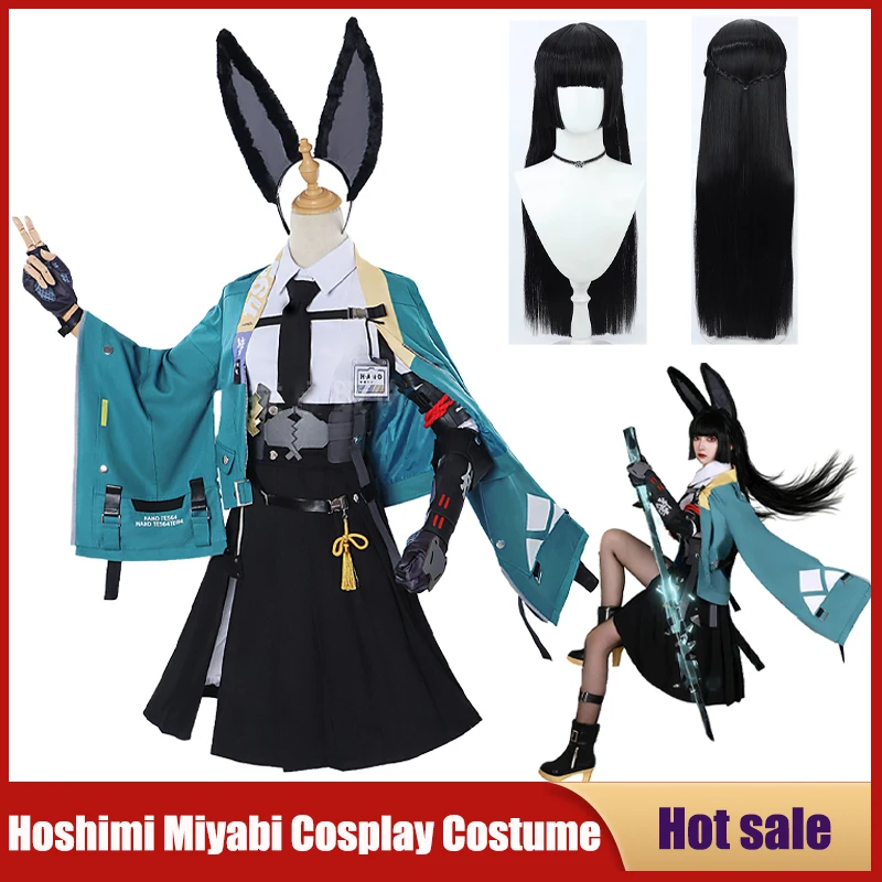 Hoshimi miyabi cosplay kostým anime hra zenless zóna nula мияби Fox Girl Full Set Parochňu ucho Krásny uniformný párty karnevalové obleky