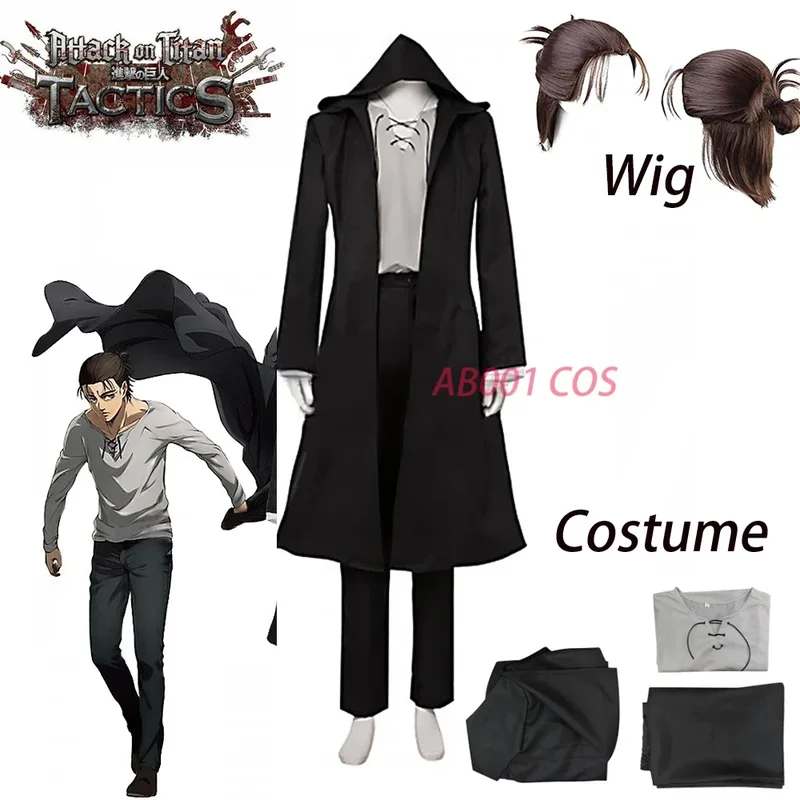 Hot Attack on Titan Season 4 Eren Jaeger Anime Cosplay kostým Final Season Eren Yeager kostýmy parochň