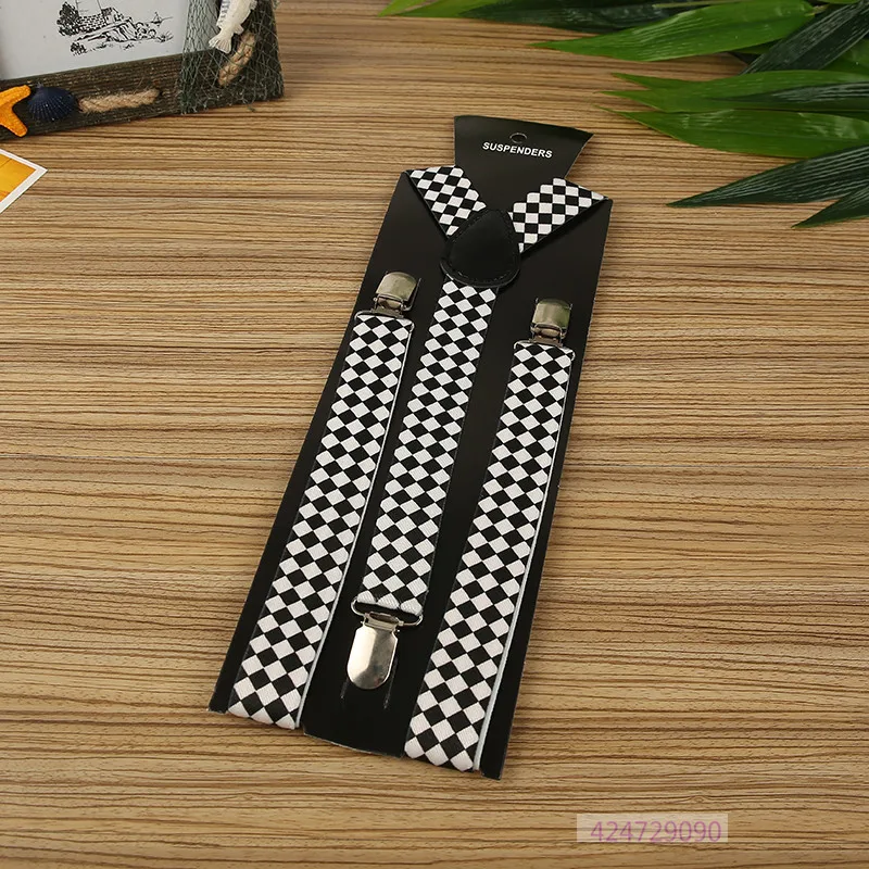 Hot Boys Girls Kids Suspender Diamond Check YHH0031 Elastické klipové nohavice Elastické podväzky Party YHH0031