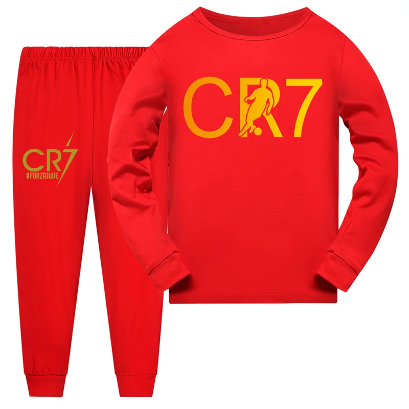 HOT CR7 T košele súpravy Kids pyžamas chlapci s dlhým rukávom Sleewear batoľa batoľa dievčat pyžamy domáce oblečenie
