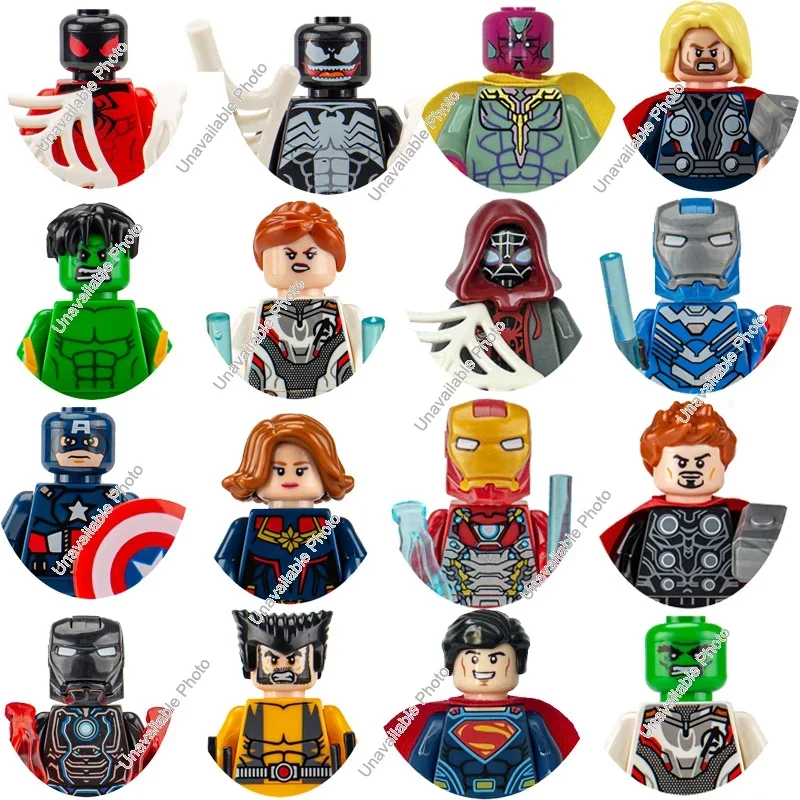 Hot hračky Marvel Iron Man Spider Man Building Blocks Blocks Superhrdinové tehly Mini akčné figúrky Hračky Zhromaždenie blokov Darčeky pre deti