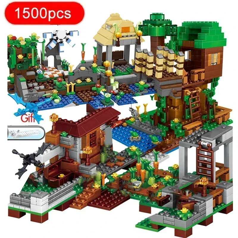 Hot hračky Mountain Cave Building Minecraftinglys Blocks s figúrkami tehly s vianočným darčekom pre vzdelávacie hračky pre výťah