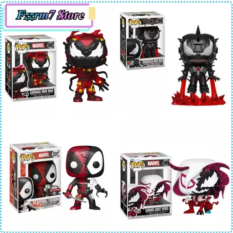 HOT Marvel Venom Heroic Symbiont Series Q Edition trasenie hlavy Pop Doll Model Desktop Car Collection Zbierka figúrky hračiek
