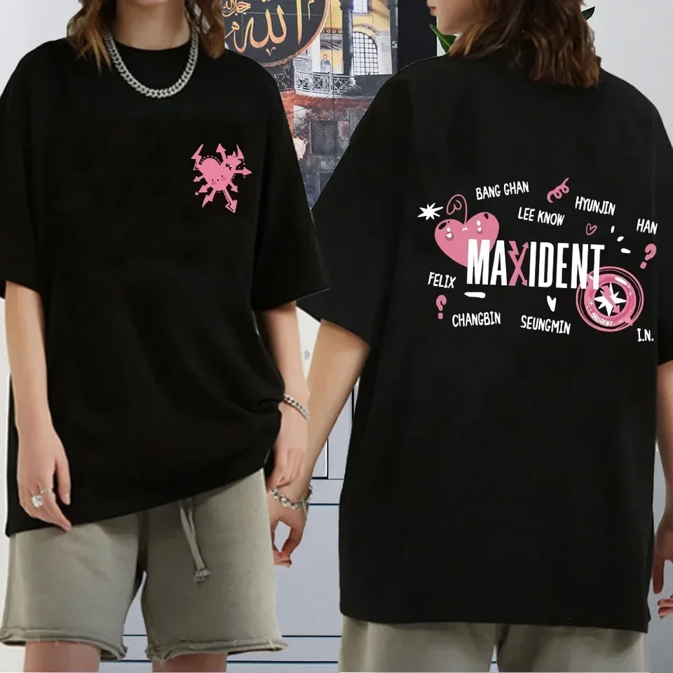 Hot Stray Kids Maxident Tričko Ženy Men letné neformálne KPOP krátke rukávy tričko Harajuku košele pre ženy oblečenie kawaii
