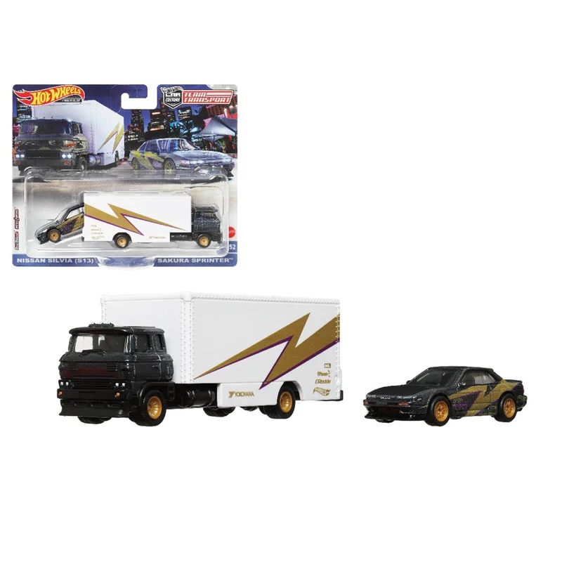 Hot Wheels Team Transport Cars Nissan Silvia S13 a Sakura Sprinter 1/64 Collection Collection Metal Diecast Model Vozidlá FLF56