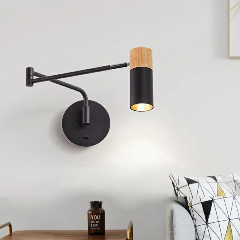 Hotelová spálňa hojdacia ruka Nástenná lampa japonský štýl obývacia izba Kreatívne teleskopické skladacie postele na nočné čítanie nástenná lampa