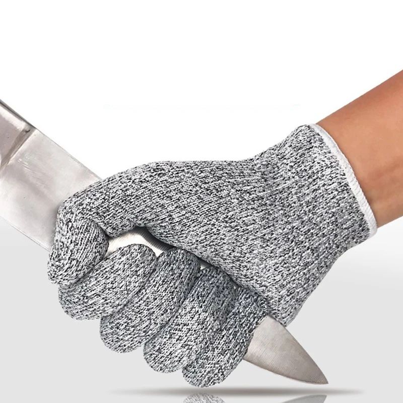 HPPE úroveň 5 Bezpečnostné rukavice proti rezaným rukavicami Vysokopevnostné priemysel Kuchynská záhrada Záhradníctvo Anti-Scratch Anti-Cut Glass Cutting viacúčelové sklo