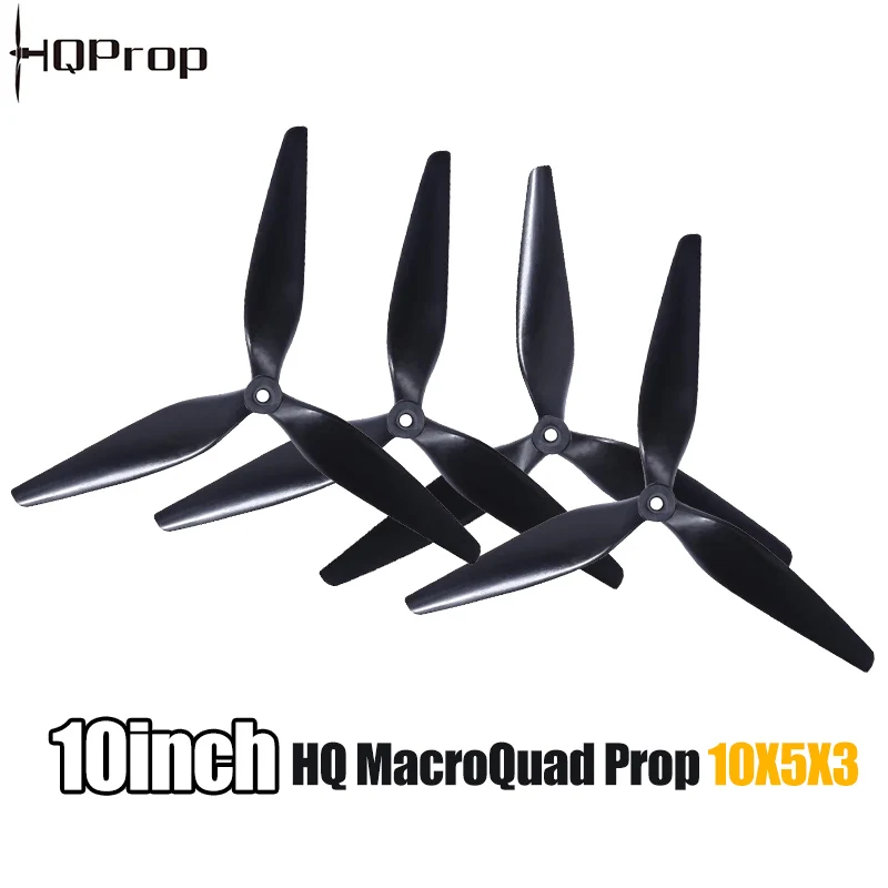 HQPROP HQ MACROQUAD PROP 10X5X3 10INCH 3 BLADES Čierny uhlíkový zosilnený nylonová vrtuľa pre RC FPV DRONS DIY diely