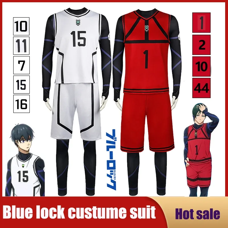 Hra Anime Blue Lock Cosplay kostým Isagi Bachira Chigiri Nagi Reo Ness Parochnica Pančie Shorts Futbalové oblečenie pre mužov Tričko