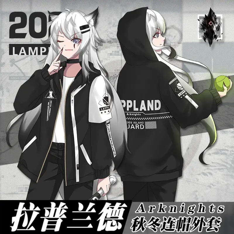 Hra Arknights Rhodes Island Island Zipper Hoodie Guard Lappland Cosplay bunda s dlhým rukávom Coat Streetwear Coats and Jackets