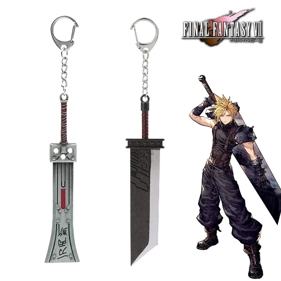 Hra Final Fantasy Keychain Cloud Spife Buster Sword Kedring Men Metal Zack Knife Key Chains Cosplay Llaveros Chaveiro Souvenir
