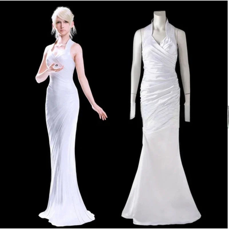Hra Final Fantasy XV Cosplay Lunafreya Nox flouret Princezná Elegantná večerné šaty loptové šaty Halloween kostýmy pre ženy XF5582