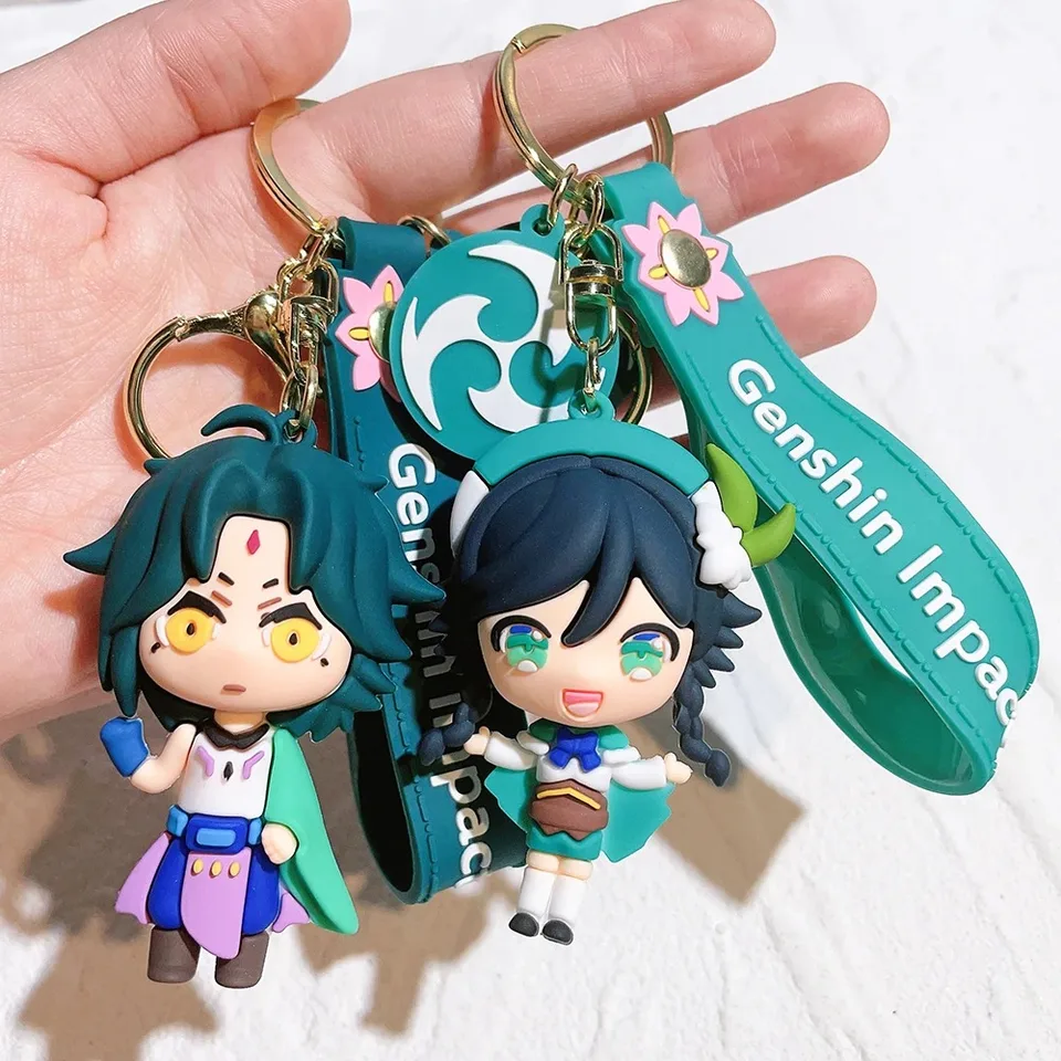 Hra Genshin Impact zliatina Klávesnica Eula Vízia Boha Cosplay Key Chain Unisex Prívesok prívesok Keyring Accessories Darček prop