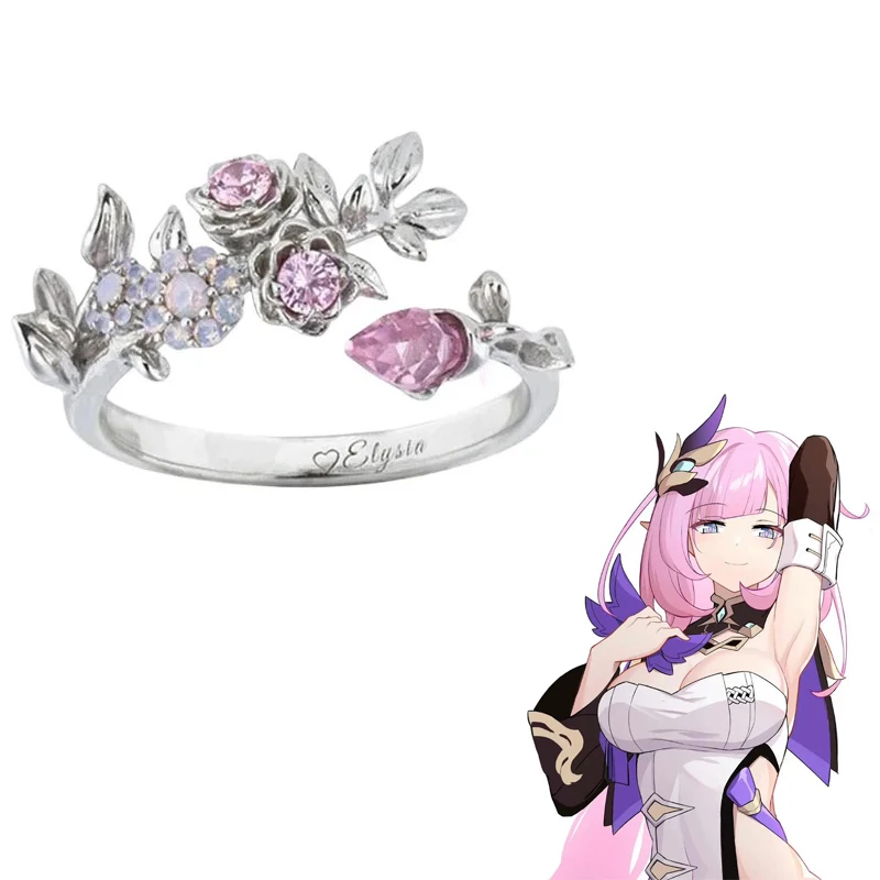 Hra Honkai Impact 3 Ring Elysia Cosplay unisex nastaviteľné otváracie prstene šperky doplnky rekvizity darčeky
