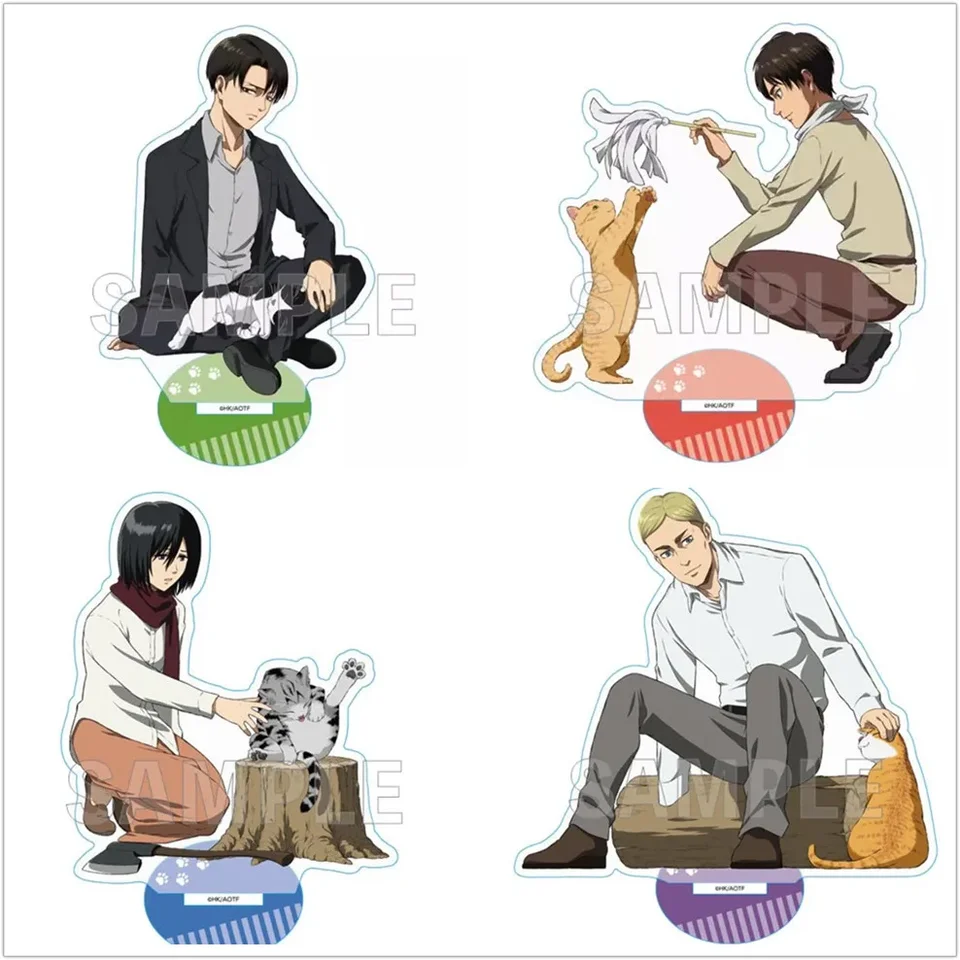 Hra Levi Mikasa Ackerman Eren Yeager Erwin Smith Acryl Acryl Anime Anime Figure Figy Model Plate Cosplay Cat Toy pre darček