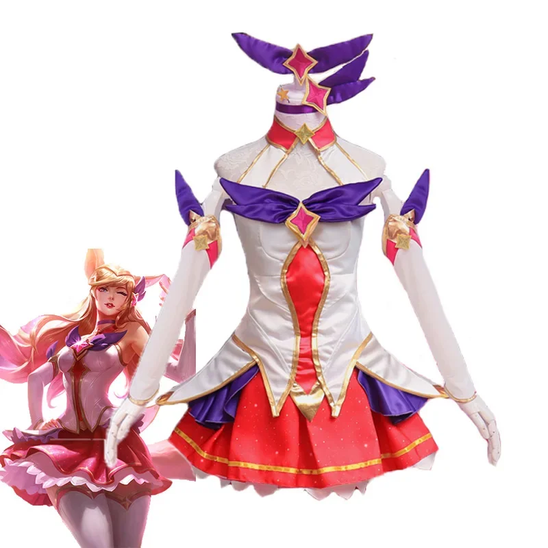 Hra lol ahri cosplay kostým plná súprava deväť kostýmov s chvostom Cosplay pre ženu dievčenské párty cosplay nx7976