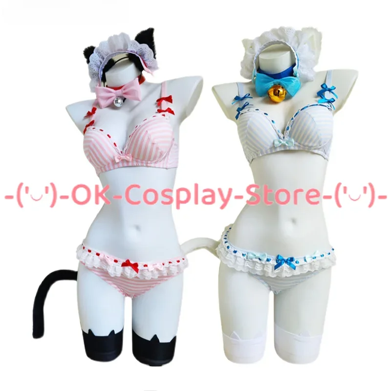 Hra Nekopara Chocola Vanilla Cosplay kostýmy Ženy Underwear Cute Cat Suit Halloween Party Uniformy