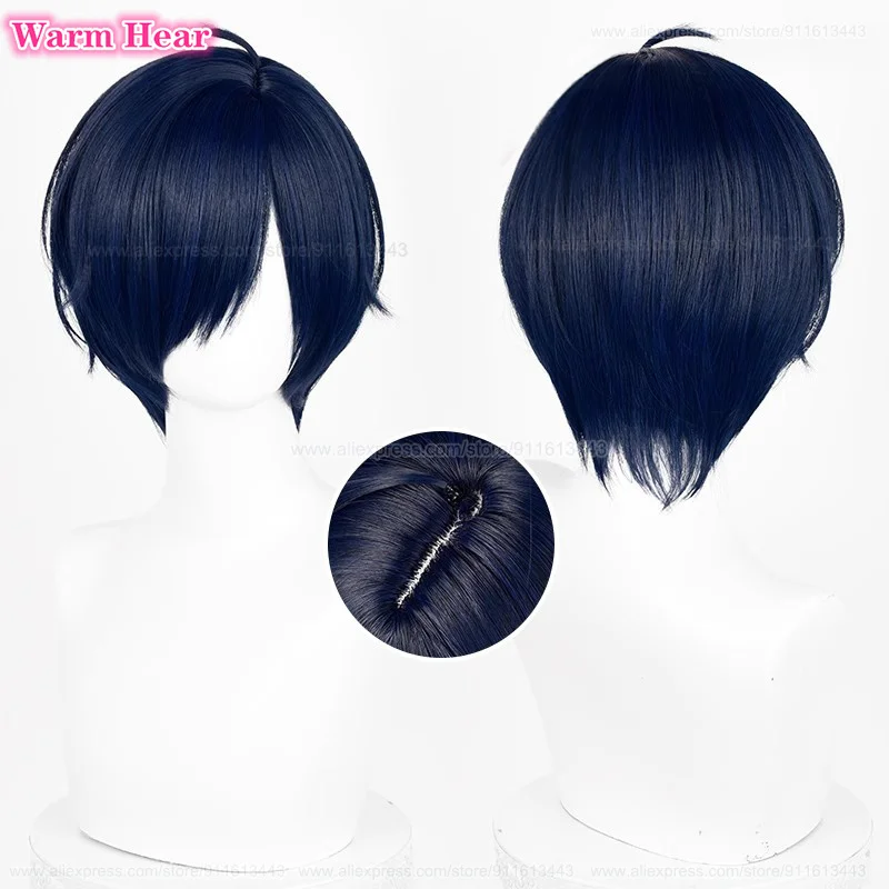 Hra p3 yuuki makoto Syntetické vlasy krátke 30 cm modrá čierna cosplay anime parochňa makoto yuki tepelne odolné voči vlasovým párty + parochňa čiapka