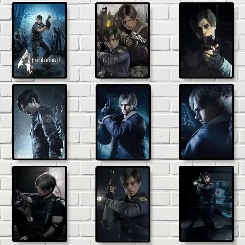 Hra R-tuláka Leon Kennedy Evil Plagát plagát výtlačky nástenných obrázkov obývacia izba domáca dekorácia