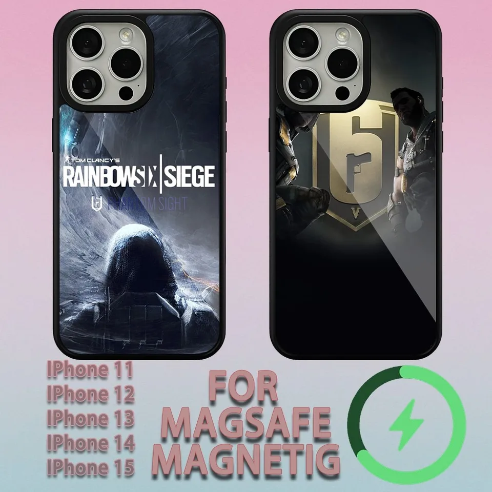 Hra Rainbow Sixs Sieges Puzdet pre iPhone 15 14 13 12 11 Pro Max Plus Magsafe Magnetic Wireless Cover