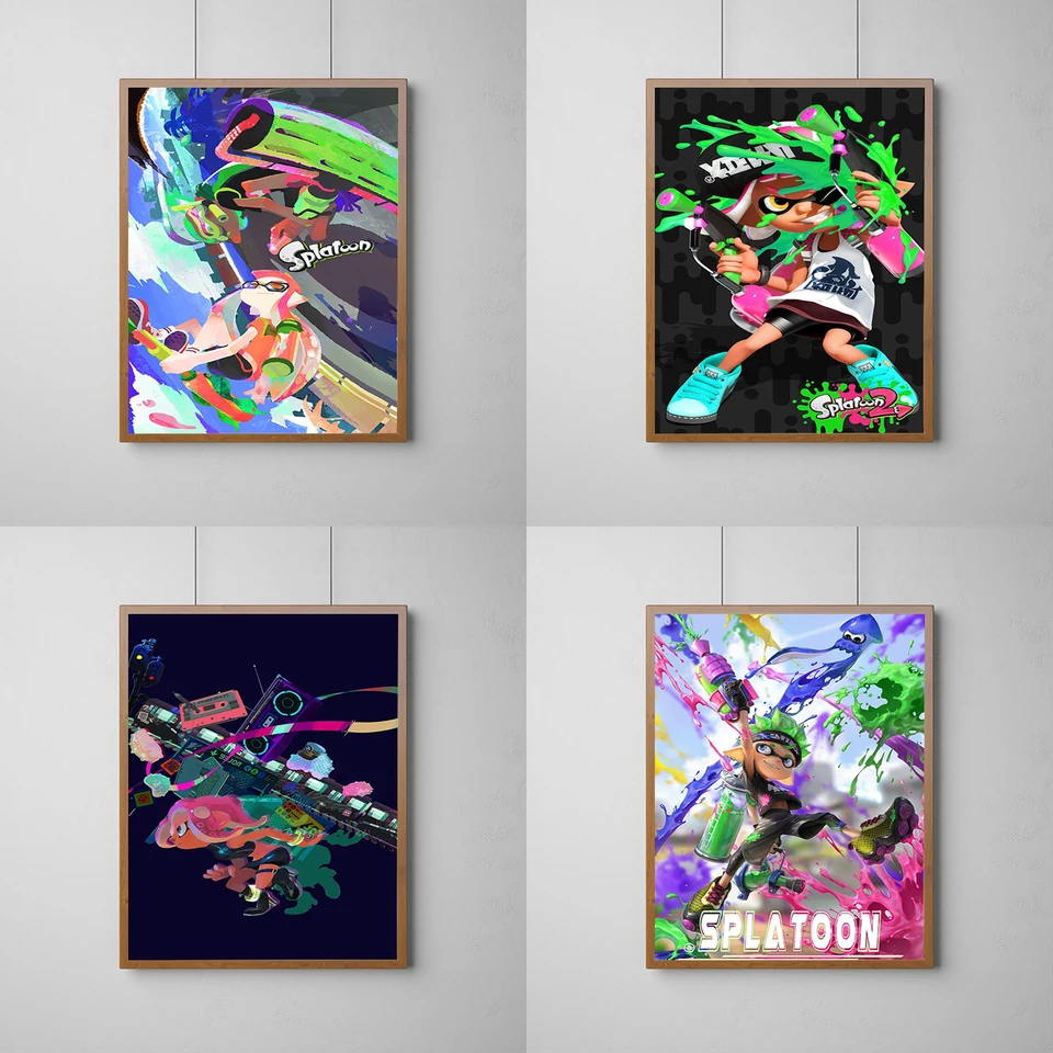 Hra Splatoon 3 plagát Canvas Wall Art Art Mural Plagát izba dekoratívne maľby Domáce dekorácie maľba výtlačky výtlačky