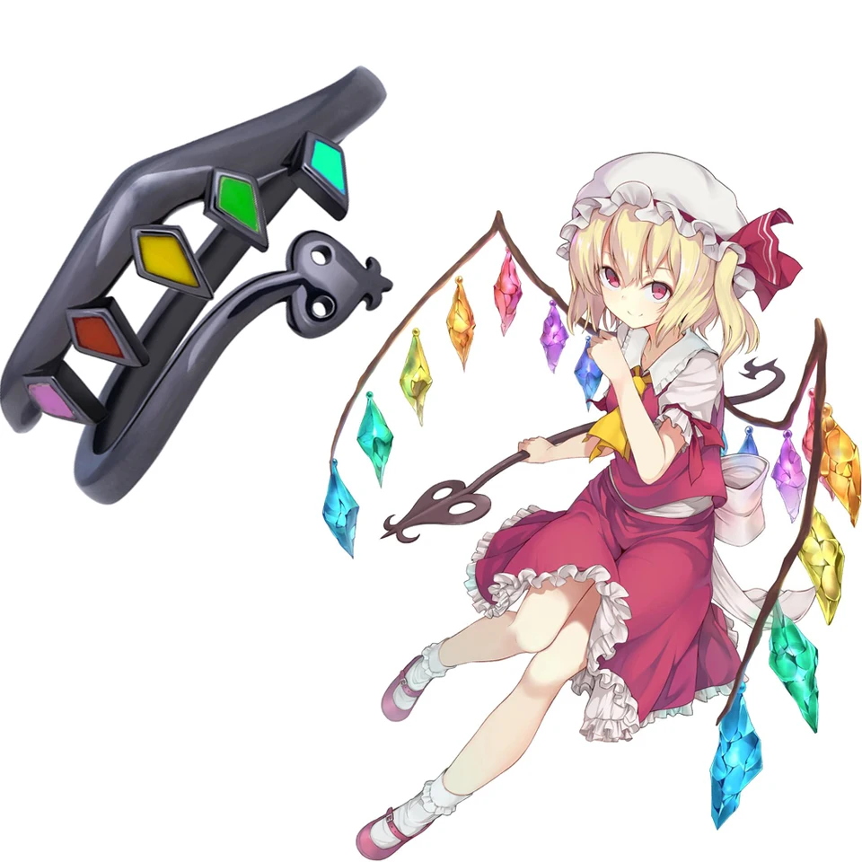 Hra Touhou Project prsteň Flandre Scarlet Cosplay farebný otvor nastaviteľné unisexové prstene módne šperky doplnky