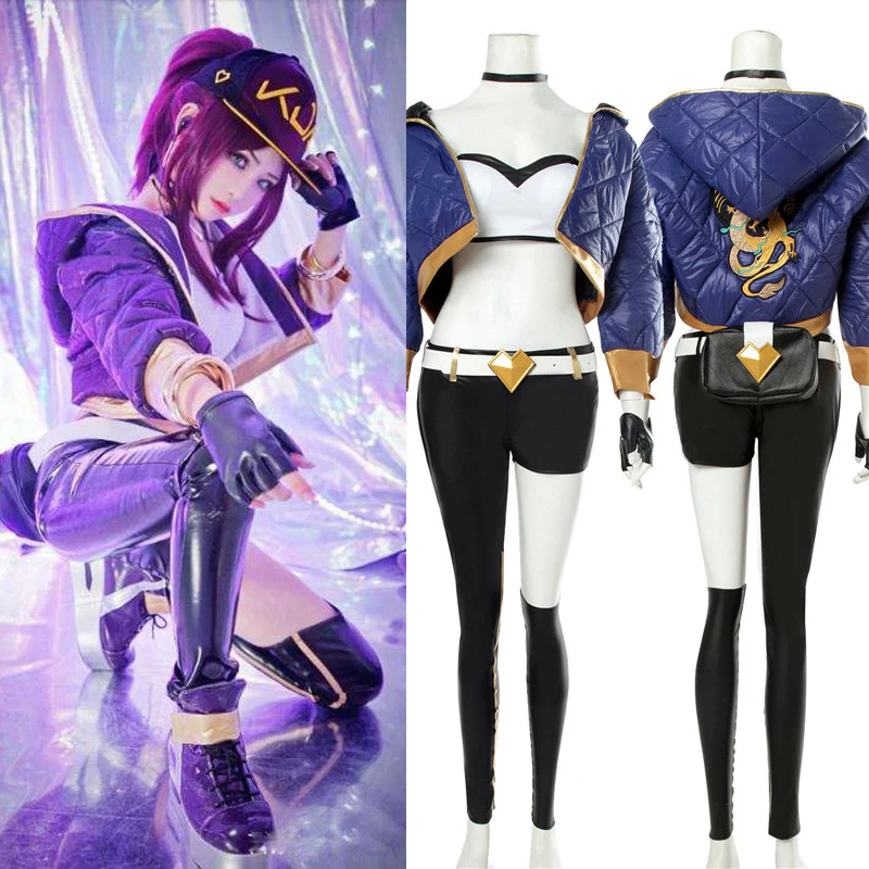 Hra vlastnej veľkosti lol kda akali cosplay kostýmy Halloween Party kostýmy pre ženy dievča