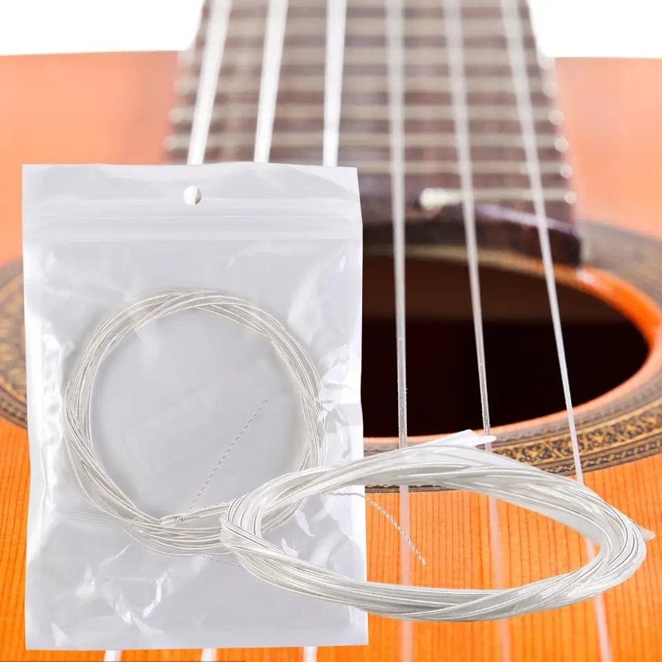 Hracie štýly nylonové gitarové struny vysoké strieborné klasické gitarové struny Clear Super Light Guitar Wire 6 Strings Guitar