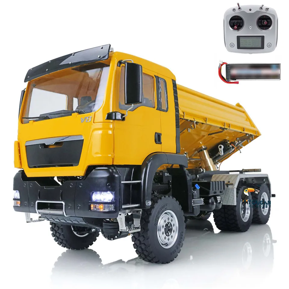 Hračky Lesu 1/14 RC Draper Truck Metal Hydraulic Tipper TGS 3-Wasy Radio Control Svetlo auta Read to Run thzH1322