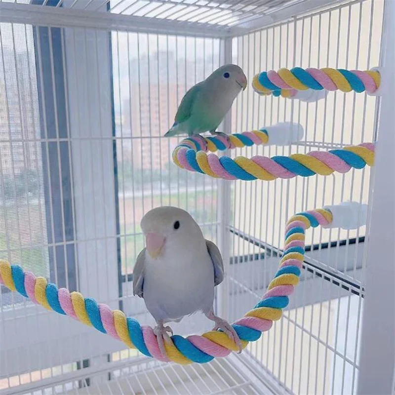 Hračky pre domáce zvieratá hračky Parrot farebná bavlnená lana hračky Elastické lezenie hračiek pevné vtáčie klietky klietkov