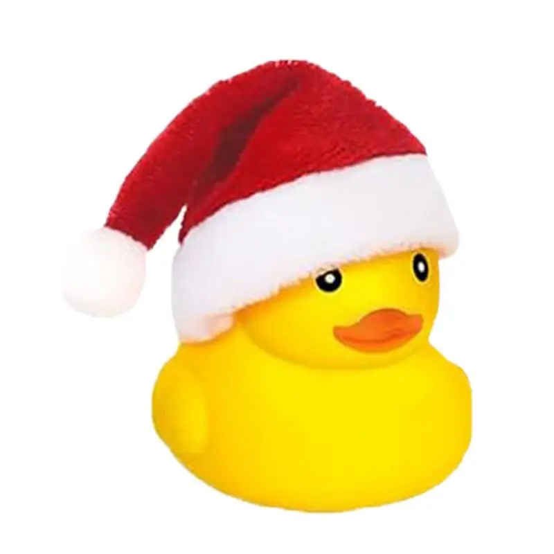 Hračky pre hračky pre deti pre deti s Santa Hat 5,5 cm prenosné kúpeľné večierky Hračka vtipná vaňa plávajúce pučanie kačíc na Vianoce