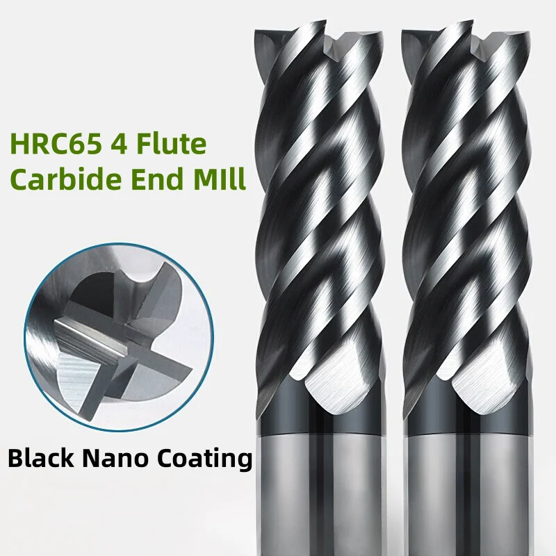 HRC65 Tungsten karbid koncový mlyn Naco4 potiahnutý 4 flauta mletia 3 4 5 6 8 8 12 12 12 Kovová oceľová obrábačka Nástroj CNC Bit Router