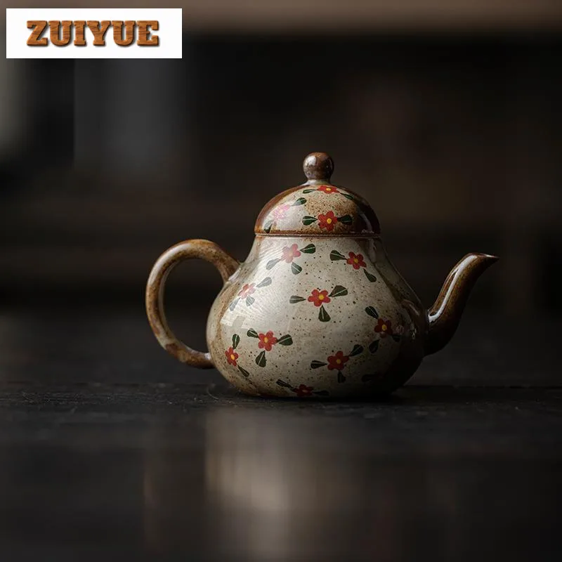 Hrubrá keramika Little Flower Teapot Ručne vyrobená Kung Fu TEA SET S OBCHODNOSTI S FILTROM STARÁ ČEČNÝ MÁJKY