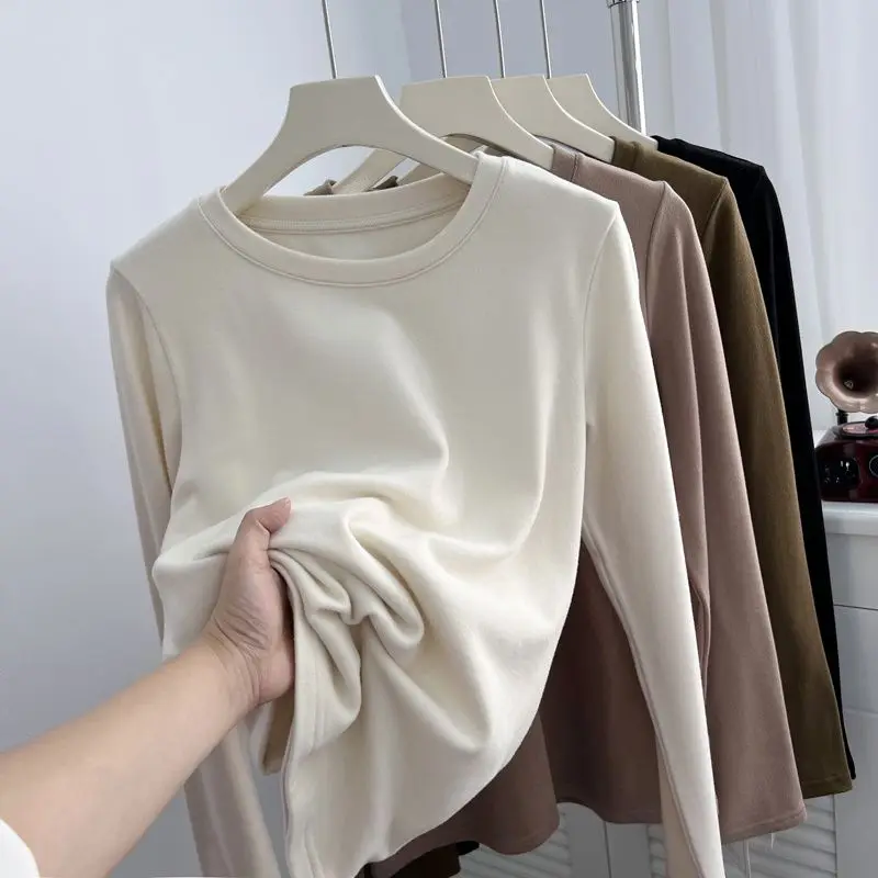 Hrubé fleece termálne spodné prádlo pre ženy zimné teplé tričko Thermo spodná bielizeň Kórejská elastická elastická mäkká rukáv