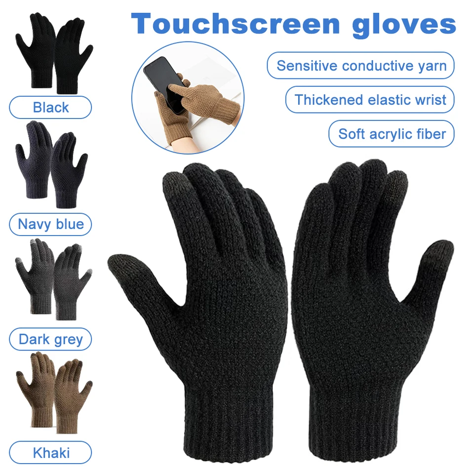 Hrubé pletené muži Zimné rukavice Imitácia Cashmere Dvojvrstvové príčinné rukavice Dospelé rukavice samec rukavica zahusťuje vlnu kašmíru jeseň