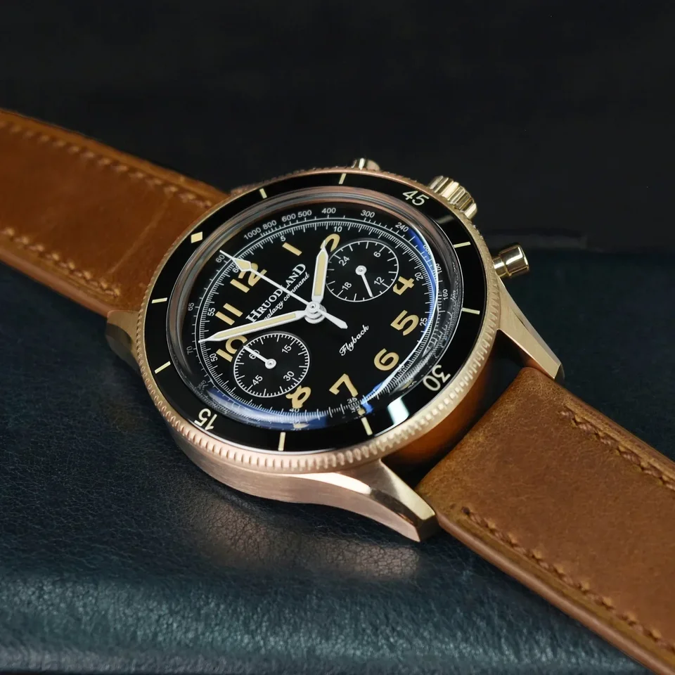 Hruodland F019 Watch for Men 40,5 mm klasický VK64 Chronograph Quartz Watch Sapphire Glass Blue Black Rose Gloden šaty Wrsiwatch