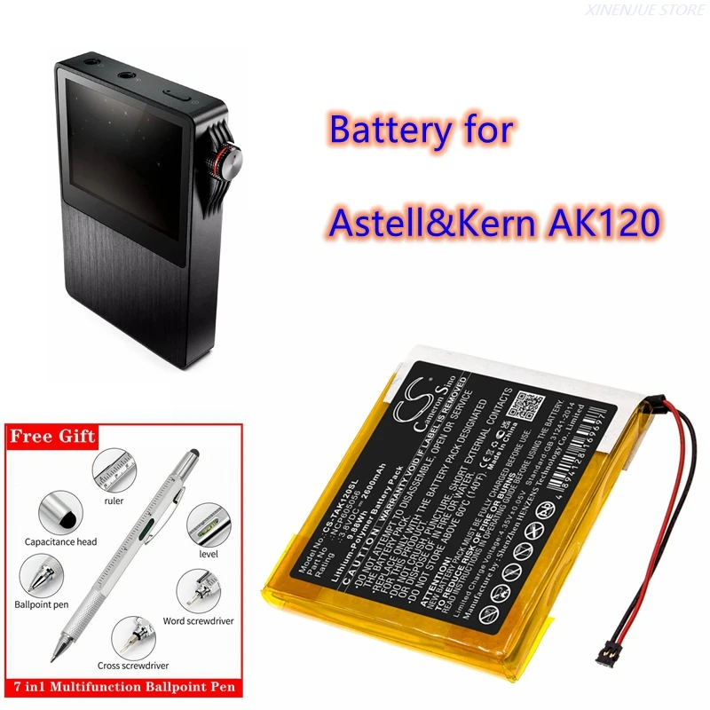 Hráčovia médií 3,8 V/2600 mAh NCP605056 pre spoločnosť Astell & Kern AK120