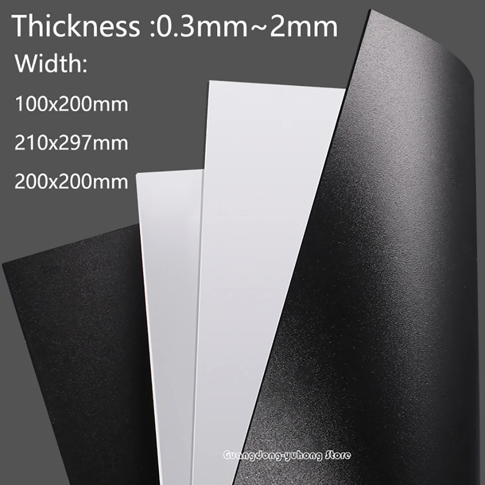 Hrúbka 0,3/0,4/0,5 ~ 2 mm matný priesvitný PP plastový plastový PVC tenký plastový list DIY Model Modely Spracovanie príslušenstva