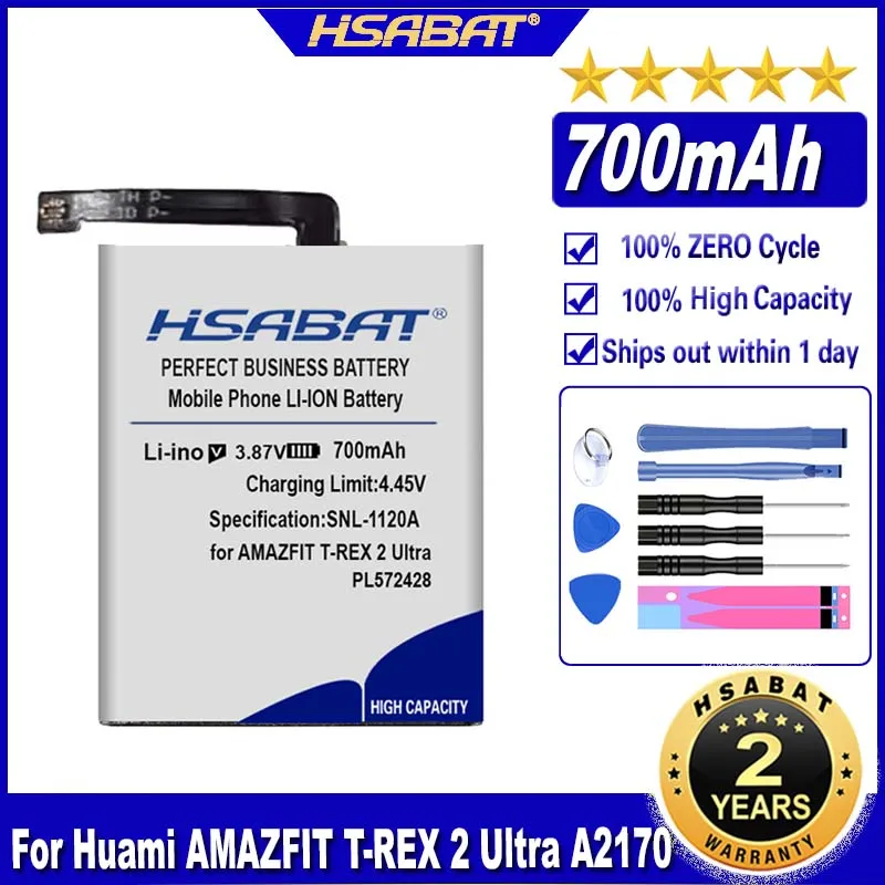 HSABAT PL572428 700 mAh batéria pre Huami AmazFit T-Rex 2 Ultra A2170 Sport Smart Watch Batérie