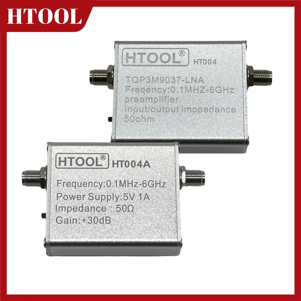 HT004 Ultra s nízkym šumom zosilňovač (LNA) pre RF a softvérové ​​Rádio SDR, širokopásmové 0,1 MHz-6000MHz, 20dB, 30dB Zisk Typické