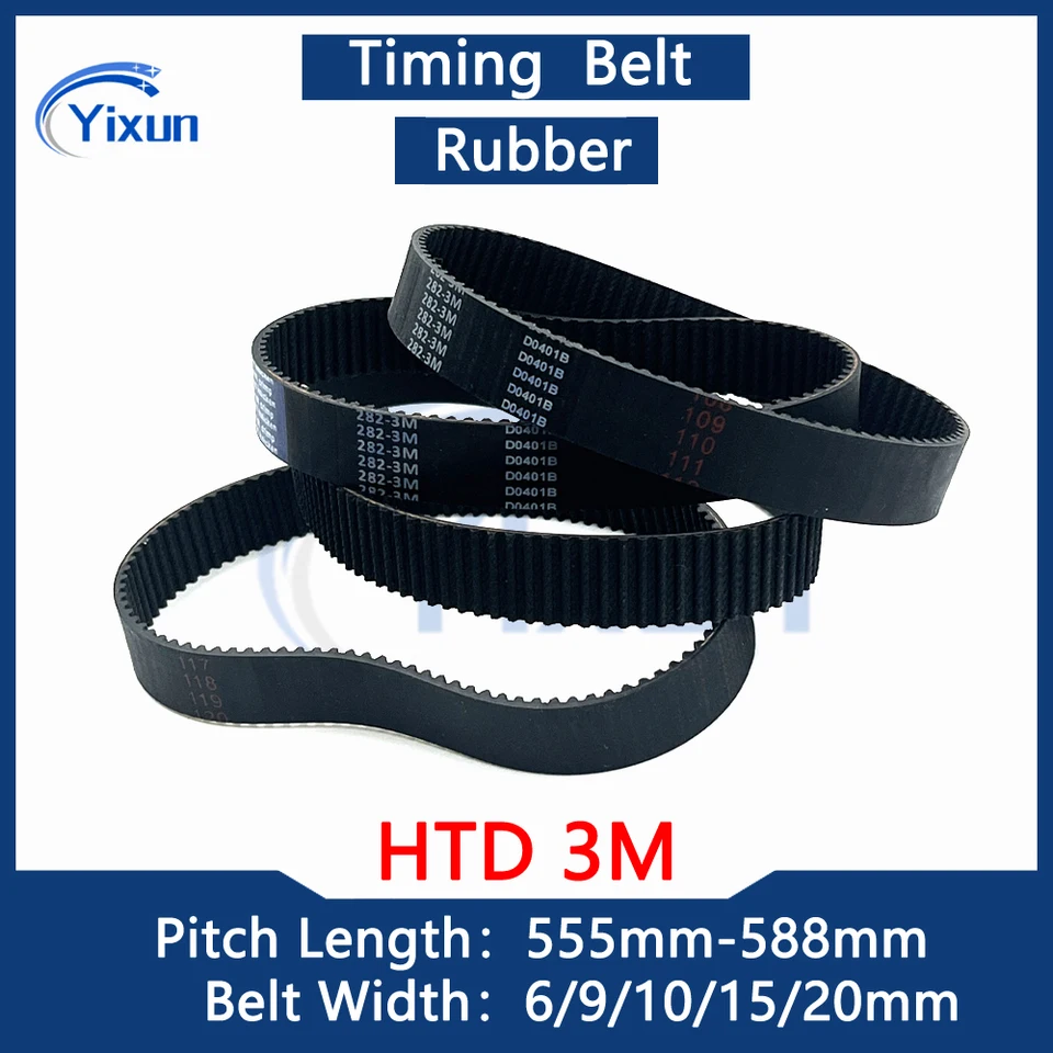 HTD 3M Dĺžka časovacieho pásu 555 558 561 564 567 570 573 576 579 582 585 588 mm šírka 6/9/10/15/10 mm pre masť pre masla MATICKER Eggbeater