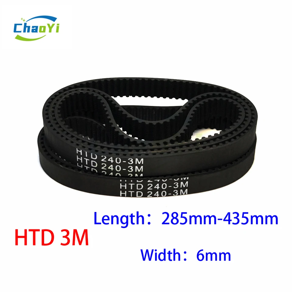 HTD 3M GUMOVÝ ČASOVÝ REM Šírka 6 mm dĺžka 285 mm-435 mm 3M Hnací pás 288 291 297 300 411 414 417 417 420 423 426 429 429 432 435 mm
