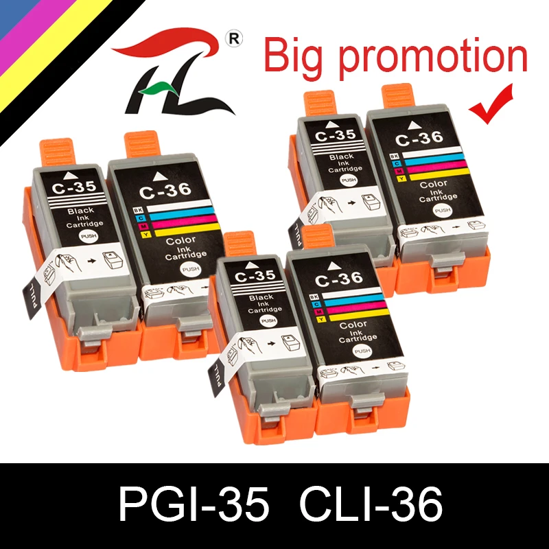 HTL PGI-35 PGI35 PGI-35BK CLI-36 Atramentové kazety Výmena za Canon Pixma IP100B IP100 IP100 s batériou Mini 260 320