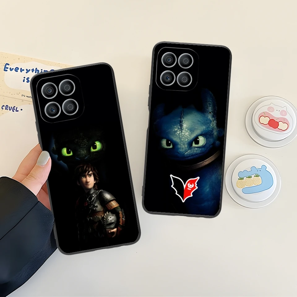 HTTYD bezzubé drak mobilný mobilný mobilný telefón pre puzdro Huawei Honor 90 80 70 60 50 30 20 10 9 8 7 Pro S se Lite 5G Čierna obalová škrupina