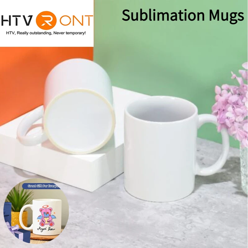 HtvRont 12/6 Pack 11oz sublimačné hrnčeky sublimácie súpravy klasické blankové pitie šálky s rukovätiami DIY DIY kávový darček pre sublimačný papier