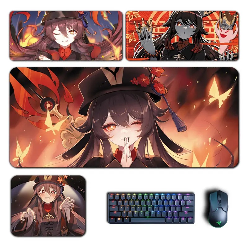 Hu Tao Mouse Pad Genshin Impact MousePad Genshin Klávesnica podložka Hu Tao Paldding počítačový podložka PC PC Gaming Accessories Desk Mat