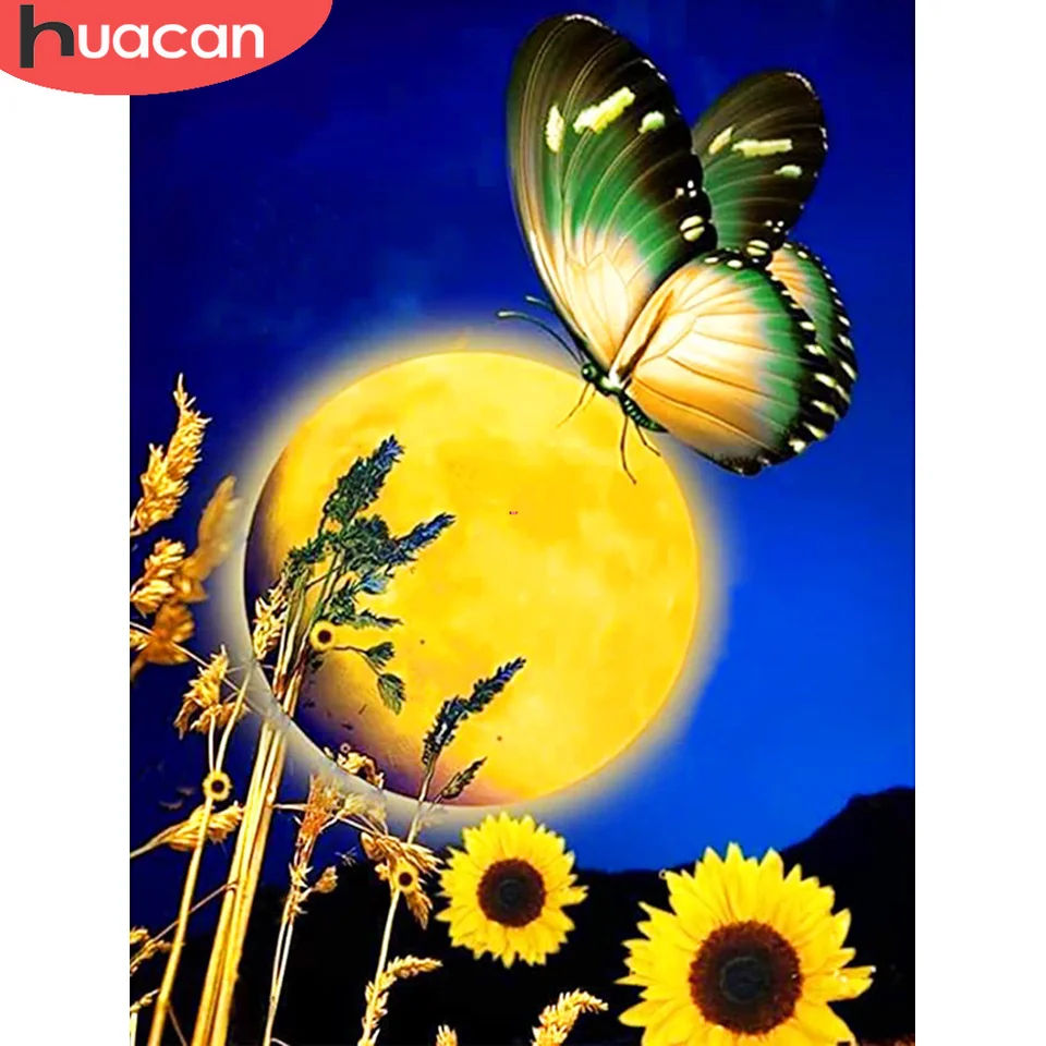 Huacan Diamond Painting Moon Sunflower