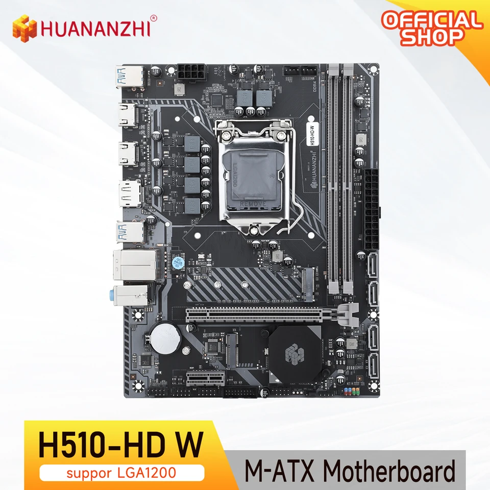 Huananzhi H510 HD W M-ATX Základná doska Intel LGA 1200 Podpora 10 11 generácia DDR4 2400 2666 2933MHZ 64G M.2 NVME SATA3.0