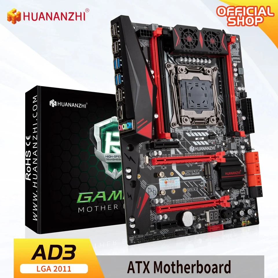 Huananzhi X99 AD3 LGA 2011-3 XEON X99 Základná doska ATX Podpora Intel E5 2666 2673 2676 2678 2696 V3 DDR3 RECC NVME NGFF
